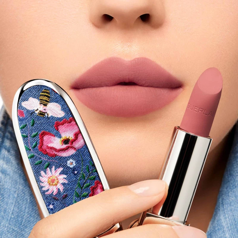Guerlain Rouge G - L'écrin Double Miroir - Edition Limitée Floral Denim 3 Guerlain Rouge G - L'écrin Double Miroir - Edition Limitée Floral Denim – Image 3