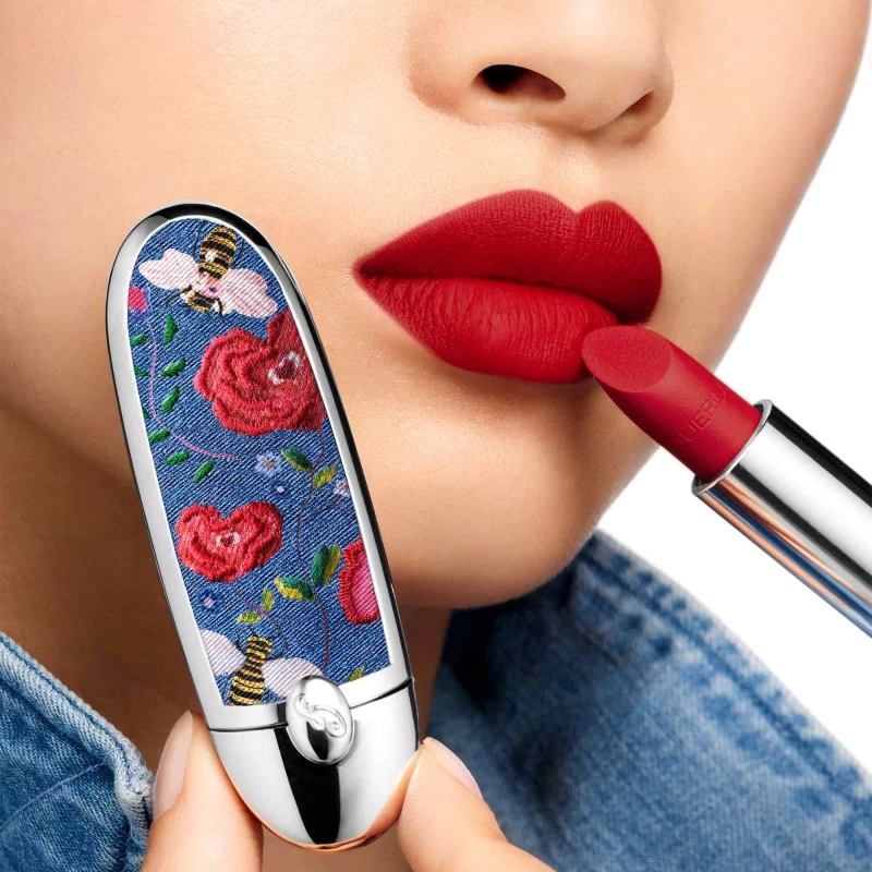Guerlain Rouge G - L'écrin Double Miroir - Edition Limitée Floral Denim 7 Guerlain Rouge G - L'écrin Double Miroir - Edition Limitée Floral Denim – Image 7