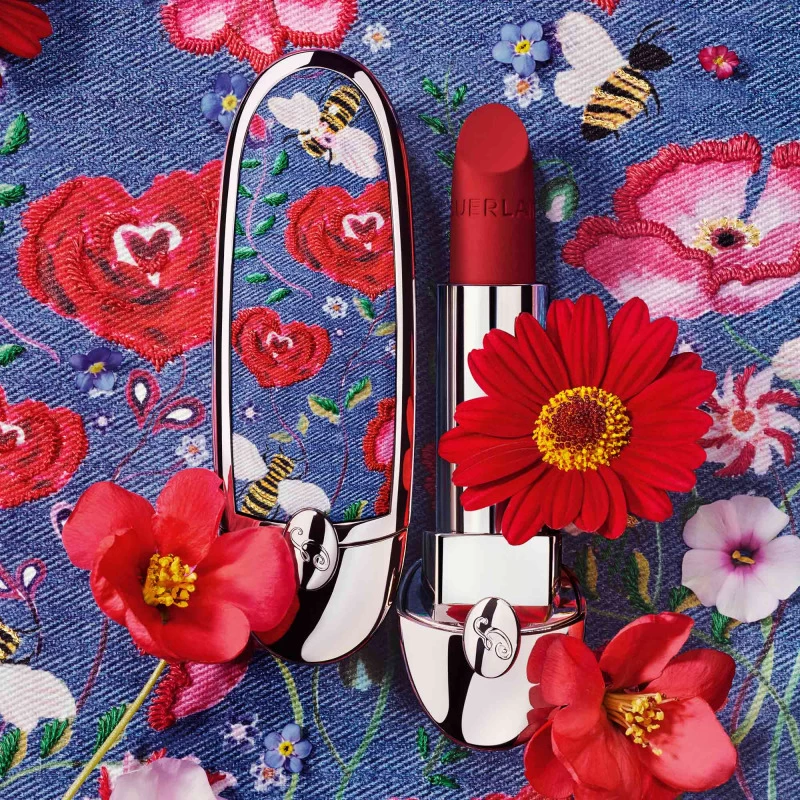 Guerlain Rouge G - L'écrin Double Miroir - Edition Limitée Floral Denim 8 Guerlain Rouge G - L'écrin Double Miroir - Edition Limitée Floral Denim – Image 8