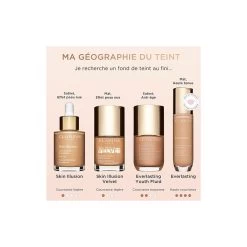 Clarins Skin Illusion Velvet - Fond De Teint Mat Naturel & Hydratation 30ml -Maquillage Et Soins Boutique skin illusion velvet fond de teint mat naturel hydratation 30ml 17